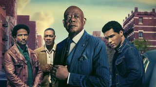  Elvis Nolasco, Erik LaRay Harvey, Forest Whitaker and Rome Flynn in key art for Godfather of Harlem season 4