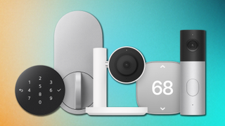 Apple Home Collection including smart thermostat, smart lock, security camera and smart doorbell