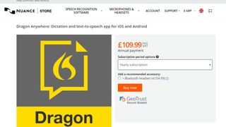 Website screenshot for Dragon Anywhere