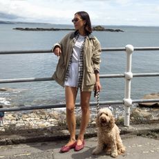 Influencer, Jessica Skye, wears Marks 
Spencer woven shoes. 