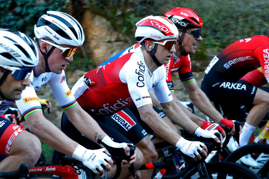MARSEILLE FRANCE JANUARY 30 LR Bryan Coquard of France and Team Cofidis and Philippe Gilbert of Belgium and Team Lotto Soudal compete during the 43rd Grand Prix La Marseillaise 2022 a 1743km race from ChteauGombert to Marseille GPLM2022 on January 30 2022 in Marseille France Photo by Bas CzerwinskiGetty Images