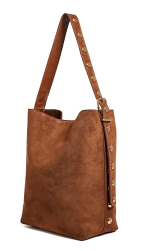 Madewell Women's Stud Essentials Bucket Tote, Soft Mahogany, Tan, One Size