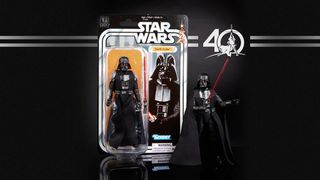 A Darth Vader figurine from toy-maker Hasbro's Star Wars Legacy Pack, released in February for the 40th anniversary of the franchise.