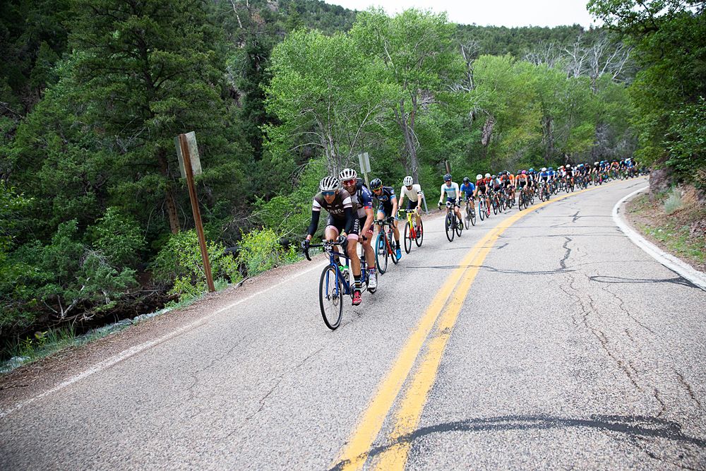 The peloton hops on the tandem train.