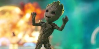 Dancing Baby Groot Guardians of the Galaxy Vol. 2 opening scene Marvel