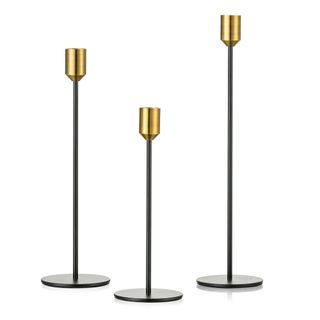 Black and gold candle holders