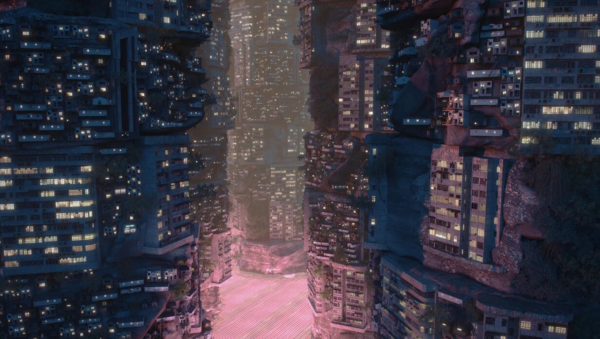 Film still from Planet City by Liam Young