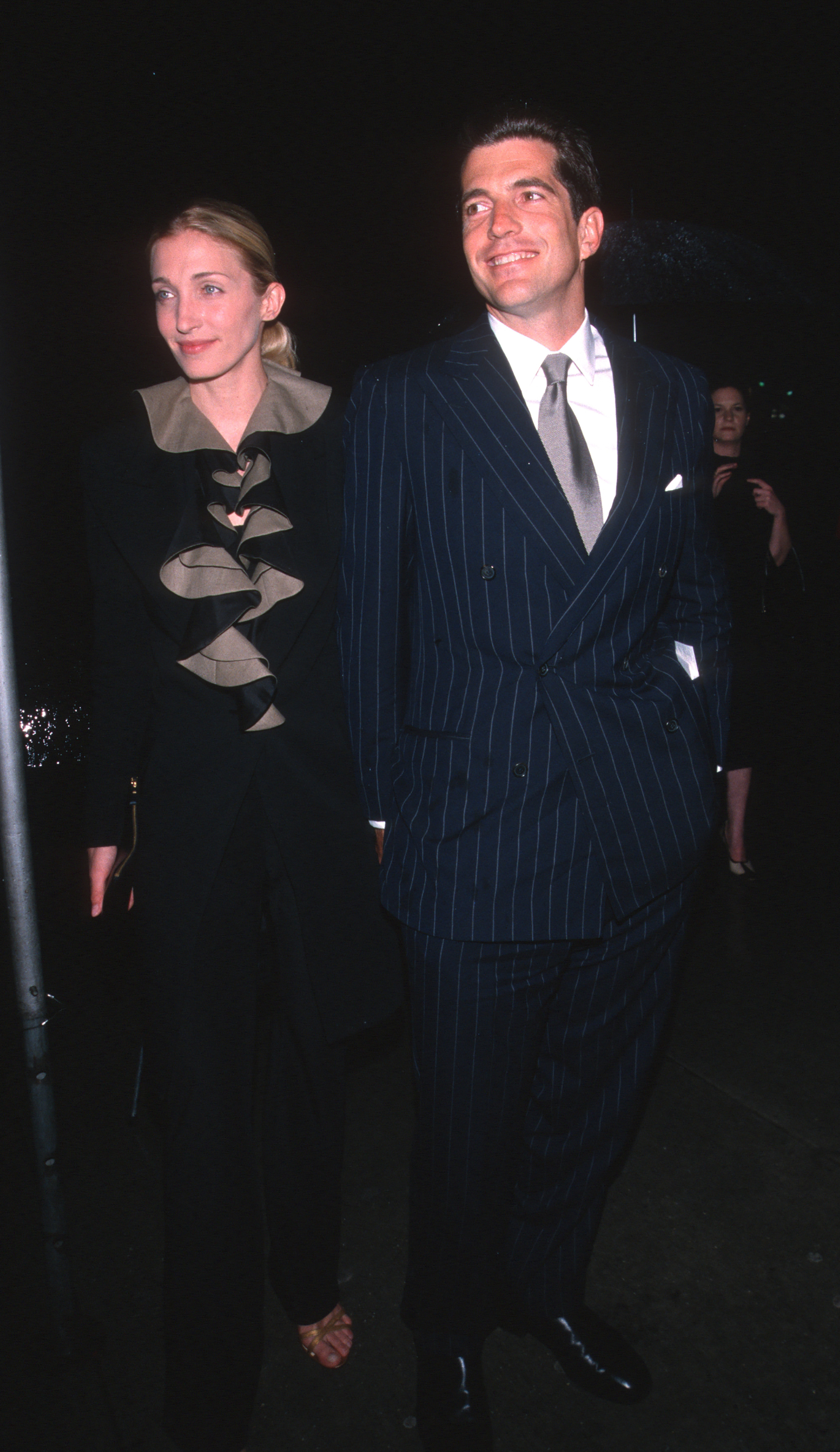Carolyn Bessette-Kennedy (1966 - 1999) and John F Kennedy Jr (1960 - 1999) attend the Newman's Own George Awards at the US Customs House, New York, New York, May 19, 1999.