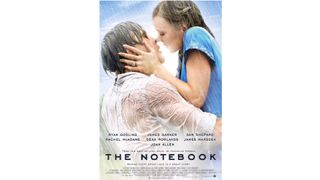 Film poster for The Notebook featuring couple kissing