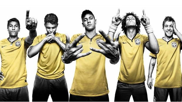 Brazil World Cup kit, Neymar, David Luiz, Oscar