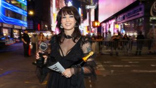 Diablo Cody standing in Times Square NEW YORK