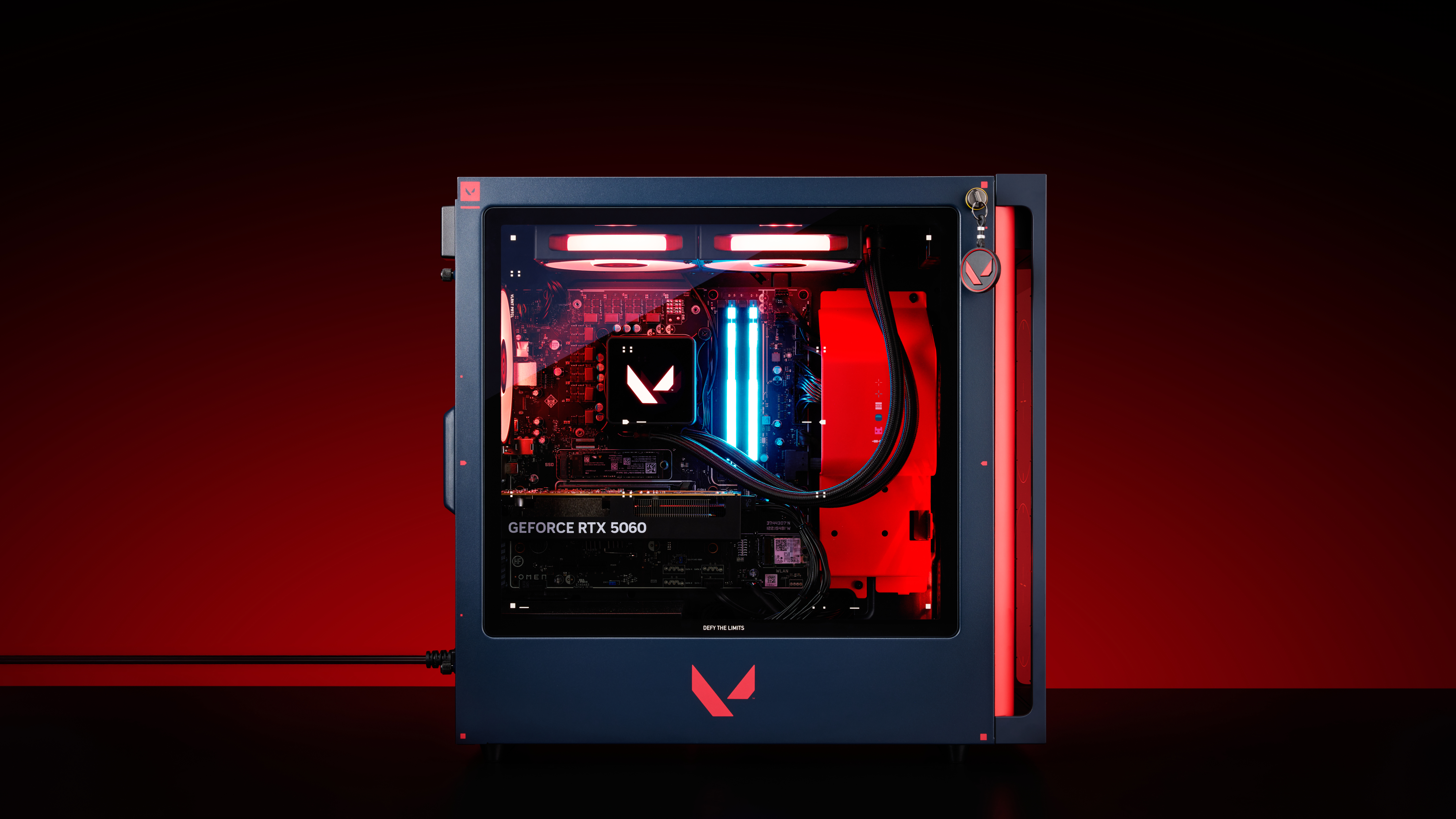 Image of the HP OMEN 35L VALORANT Limited Edition pre-built desktop gaming PC.