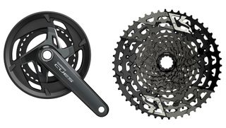 Shimano Cues chainset and cassette