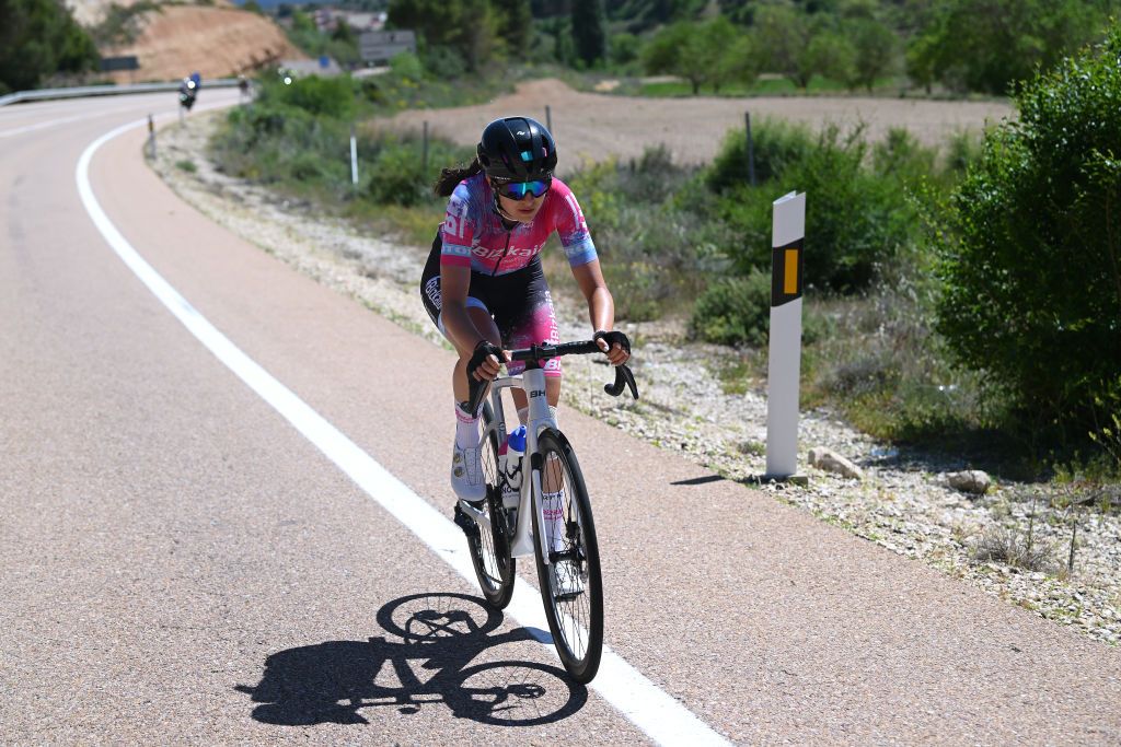 GUADALAJARA SPAIN MAY 04 Ana Vitoria Magalhes of Brasil and Team BizkaiaDurango competes in the breakaway during the 9th La Vuelta Femenina 2023 Stage 4 a 1331km stage from Cuenca to Guadalajara UCIWWT on May 04 2023 in Guadalajara Spain Photo by Dario BelingheriGetty Images