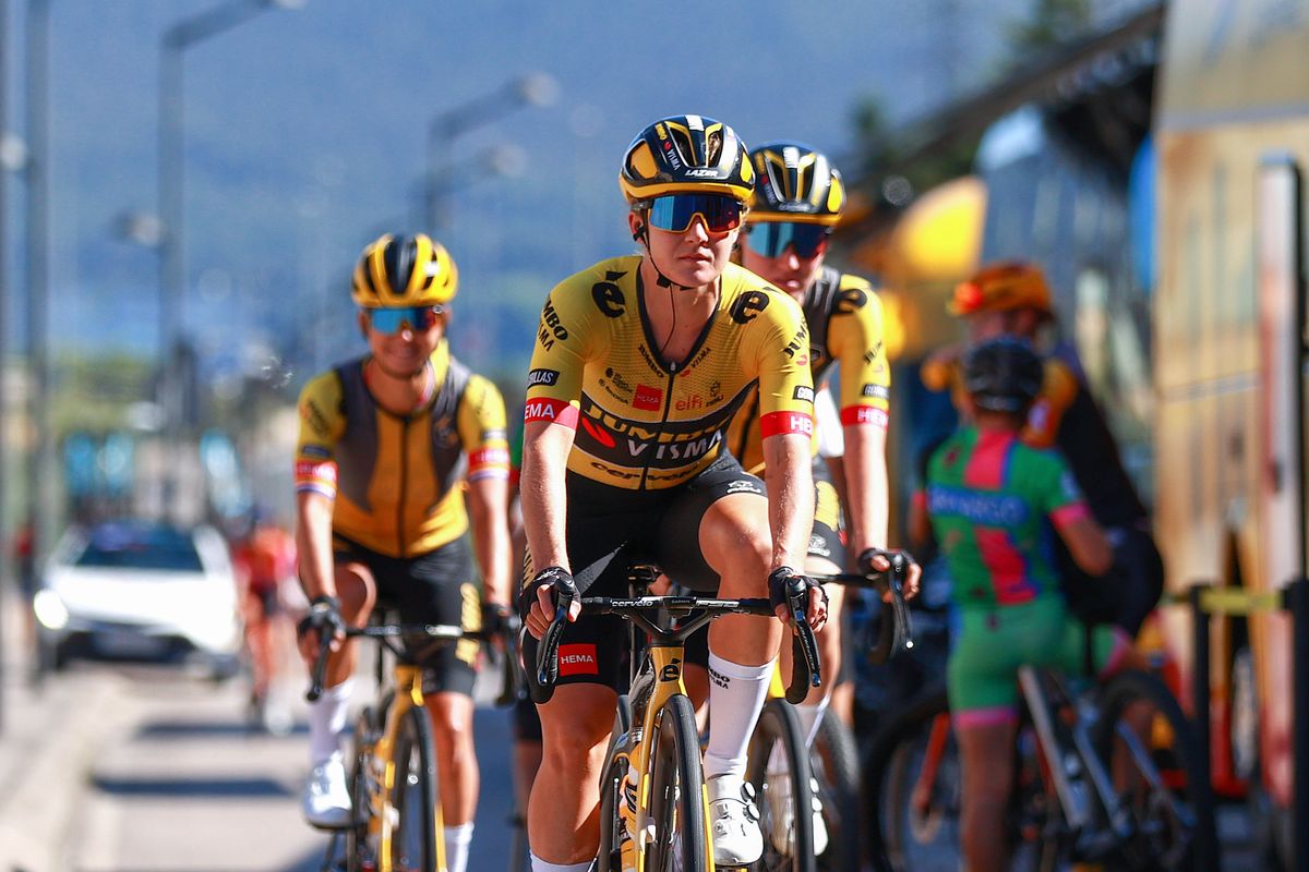 Amber Kraak of Netherlands and Jumbo Visma Women Team prior to the 8th Ceratizit Challenge By La Vuelta 2022, Stage 3 a 96,4km stage from Camargo to Aguilar de Campoo / #CERATIZITChallenge22 / #UCIWWT / on on September 09, 2022 in Camargo, Spain.