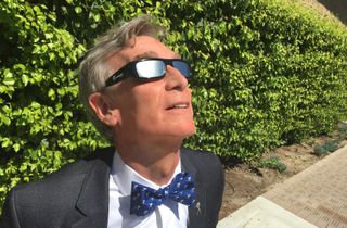 Bill Nye in Solar Eclipse Viewing Glasses