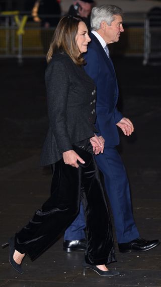 Carole Middleton and Michael Middleton attend The "Together At Christmas" Carol Service at Westminster Abbey on December 08, 2023