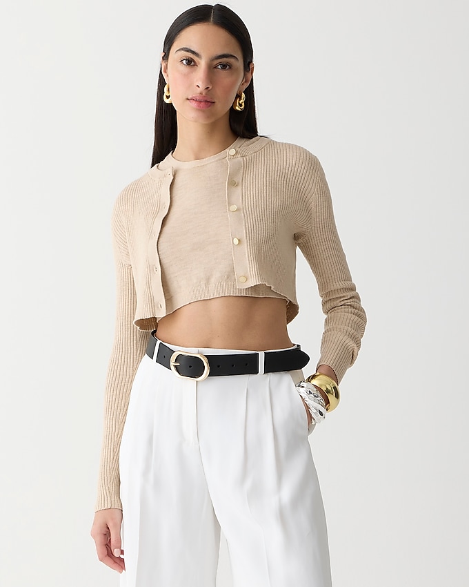 Cropped Shell and Cardigan Sweater Set