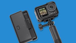 DJI Osmo Action 3 on blue background