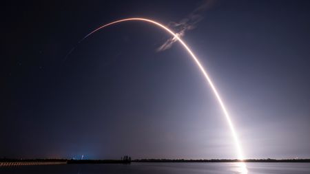 A SpaceX Falcon 9 rocket launches the BlueBird 8-10 mission for AST SpaceMobile from Florida on June 17, 2026.