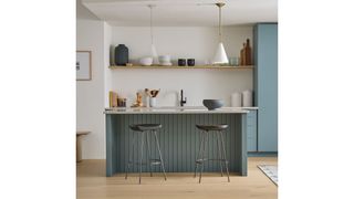 A furnished West Elm kitchen for sustainable furniture brands.