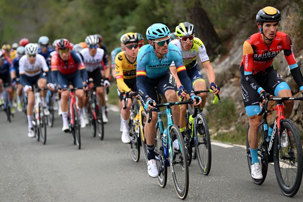 ALTEA SPAIN FEBRUARY 01 Luis Len Snchez of Spain and Astana Qazaqstan Team competes during the 74th Volta a la Comunitat Valenciana 2023 Stage 1 a 1894km stage from Orihuela to Altea VCV2023 VoltaValenciana on February 01 2023 in Altea Spain Photo by Dario BelingheriGetty Images