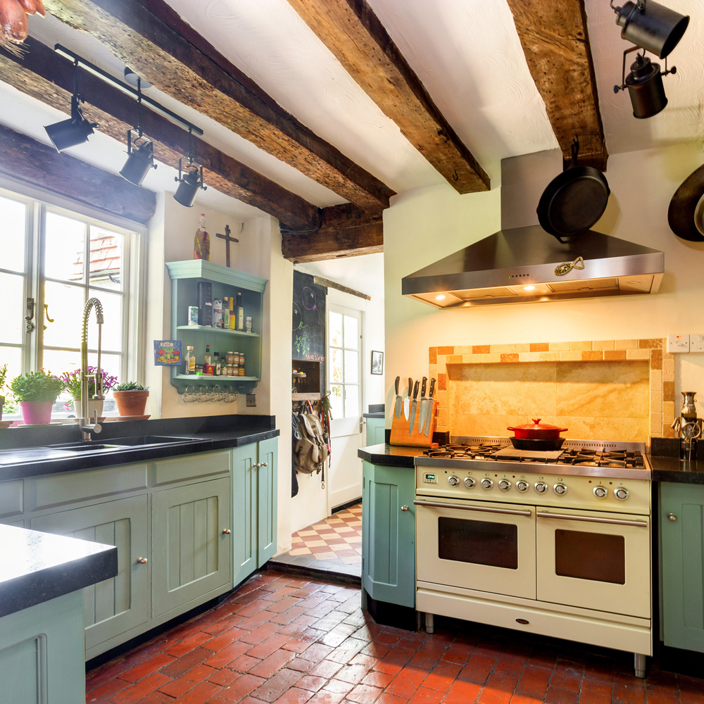 shaw bridge house kitchen with chimney and sink