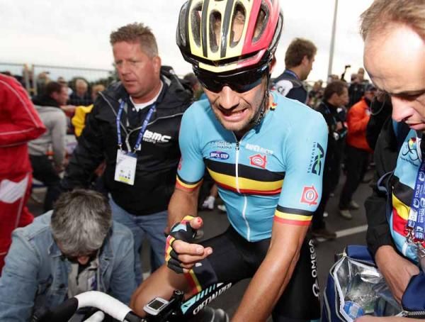 Tom Boonen after the finish line in the men's road race