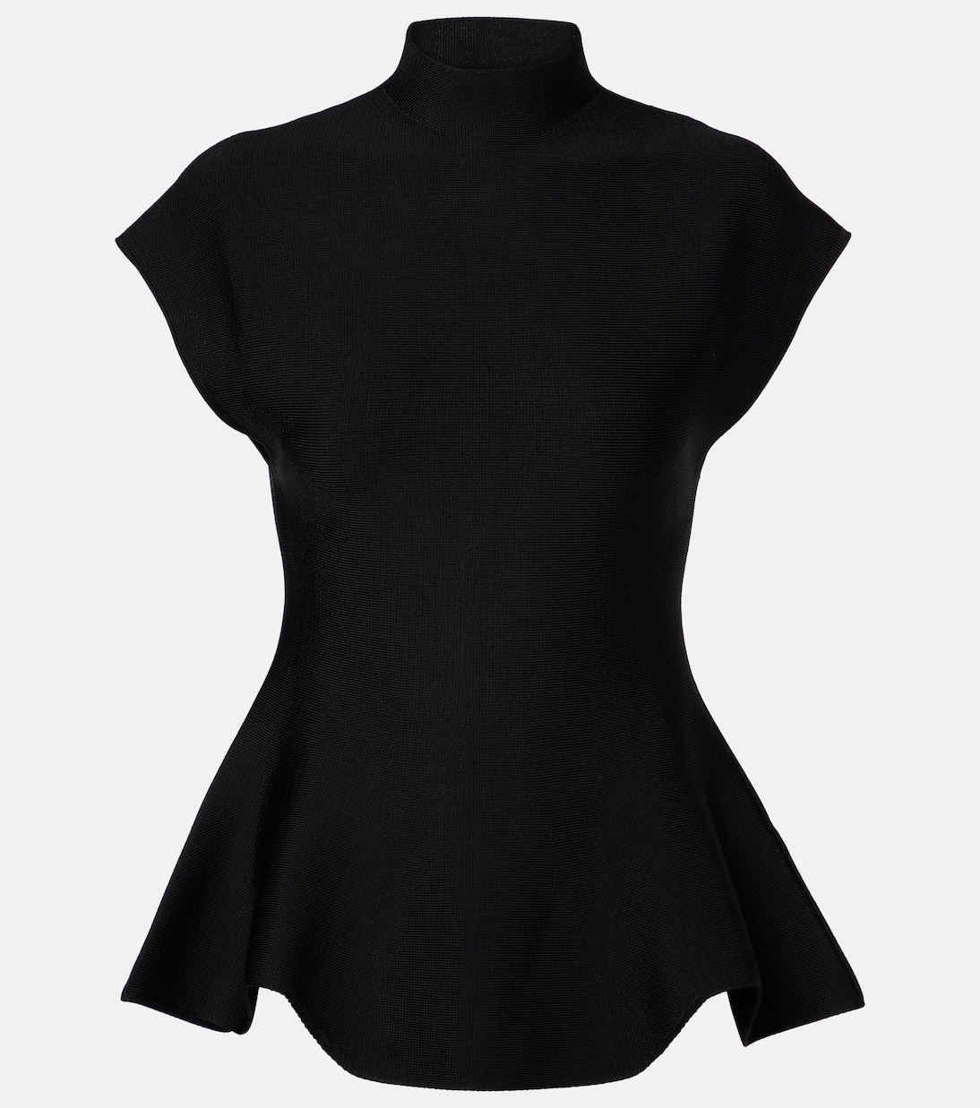 Andra Peplum Top in Black - Khaite