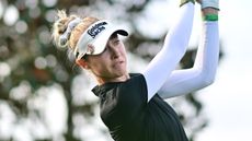 Nelly Korda takes a shot at the Annika Driven by Gainbridge at Pelican