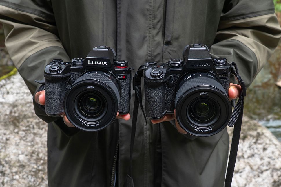 Two generations of Lumix camera