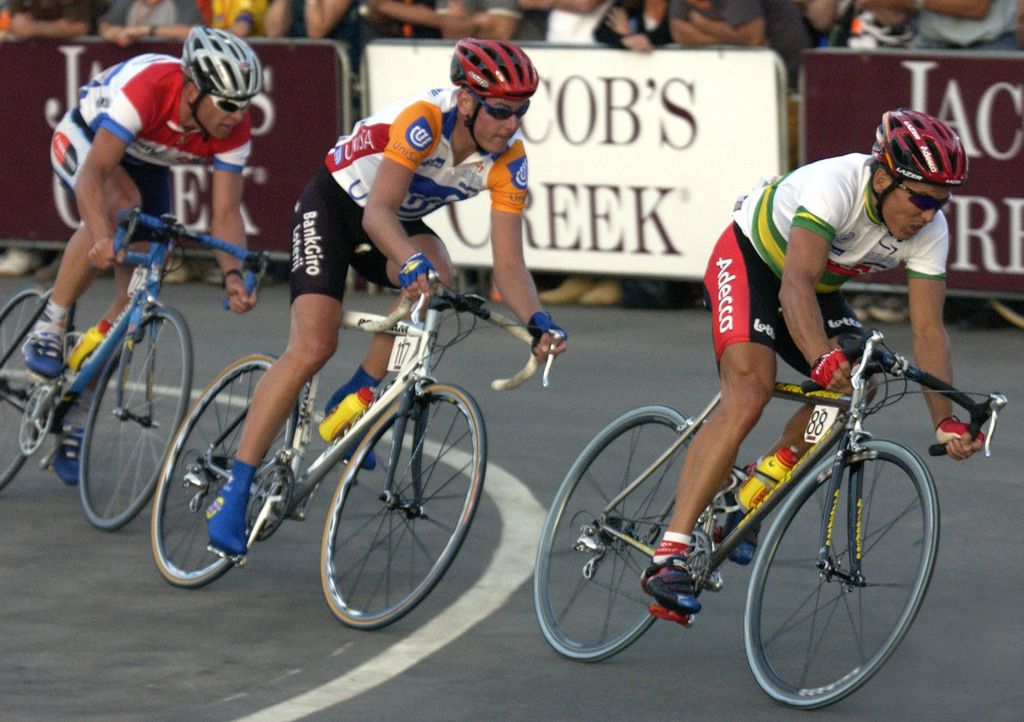 Robbie McEwen riding away for yet another Tour Down Under stage win