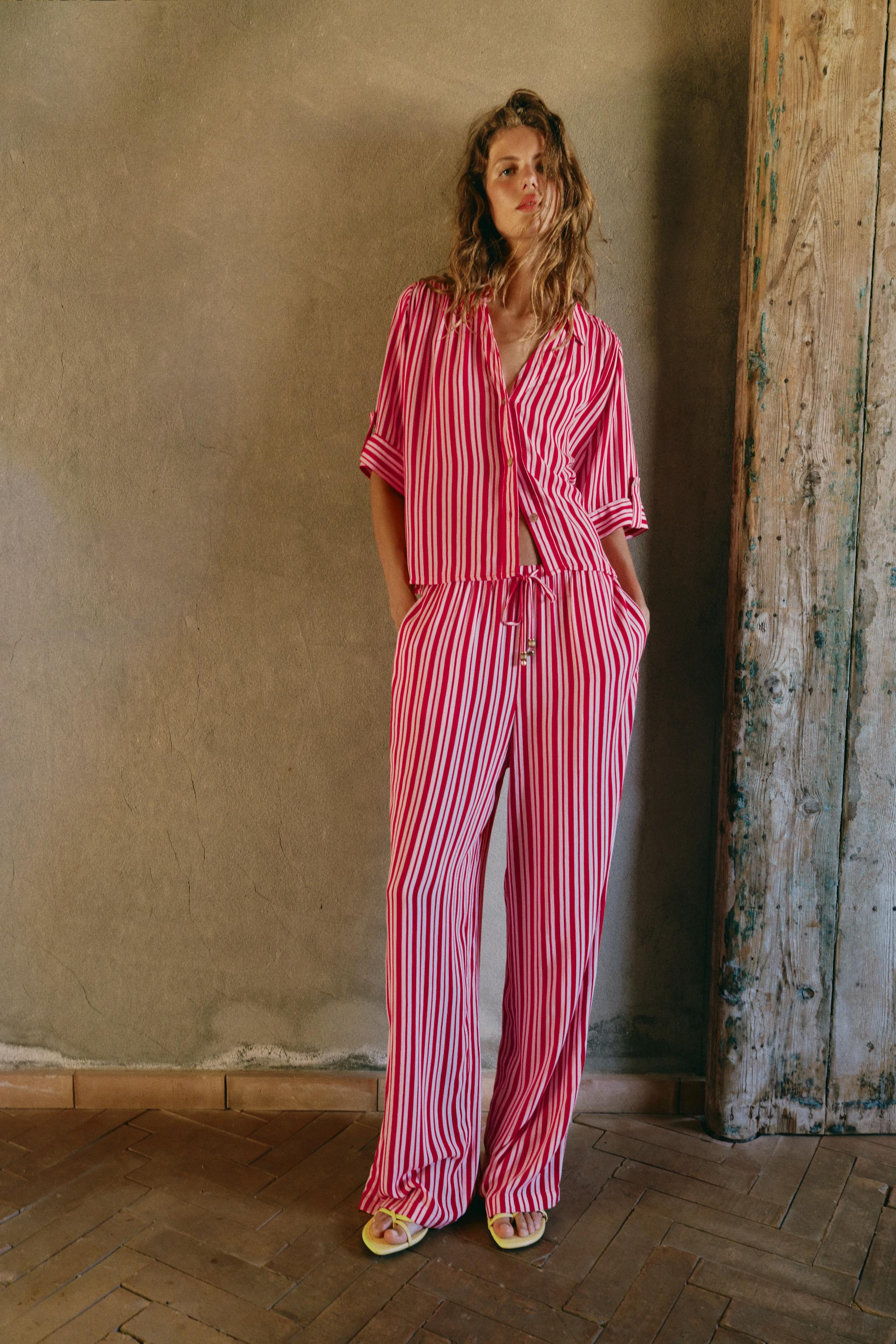 Striped Flowing Shirt - Multicoloured - Xs