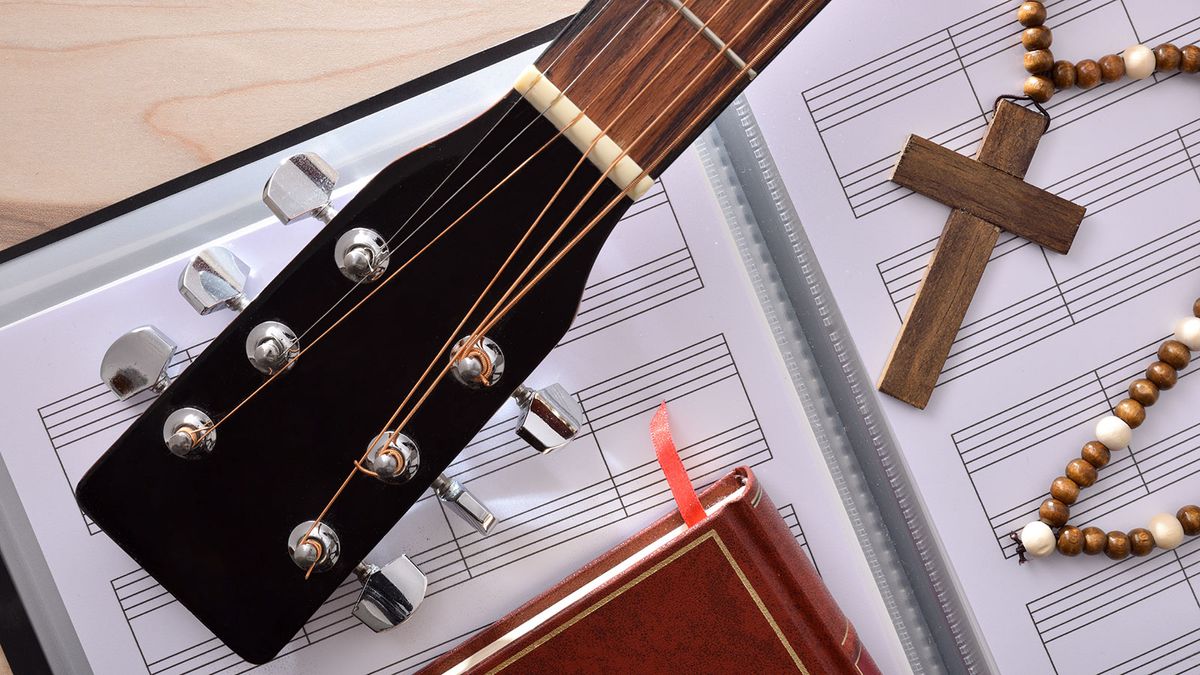 Guitar and crucifix