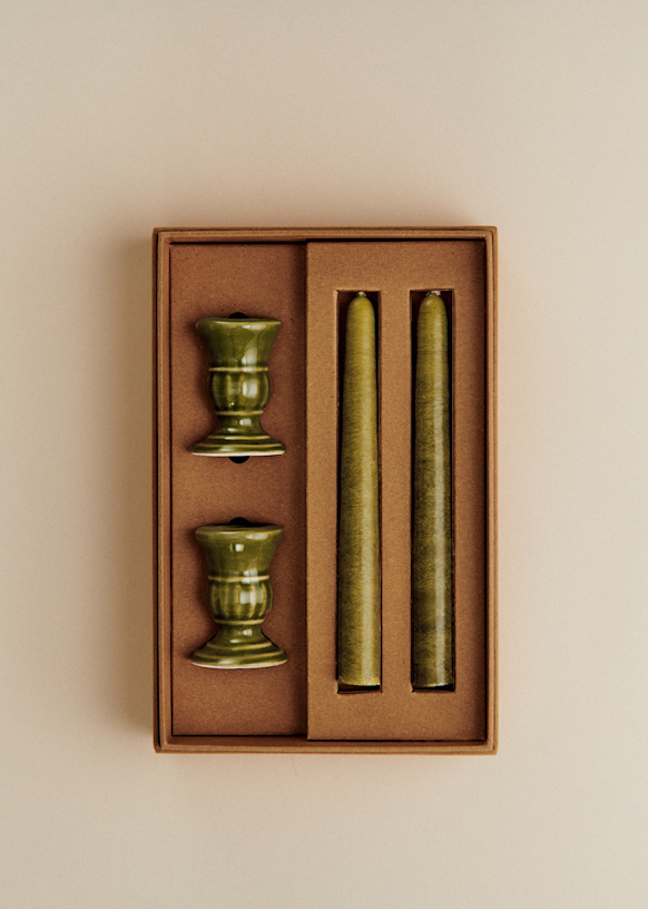 Piano Candle Holder Set - Small Model - Sage - Ceramic - S&amp;eacute;zane