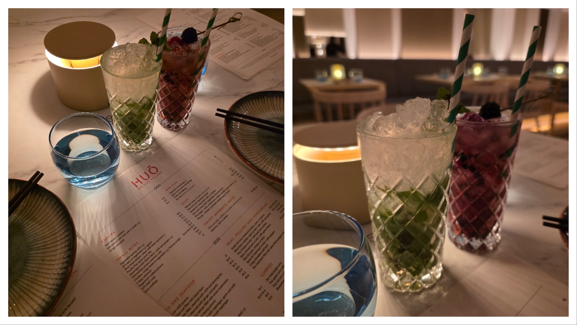 HUO&amp;#774; cocktails: Mojito and a Rising Sun