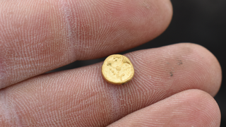 Small gold coin.