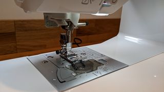 Brother Innovis F420 review, represented by a photo of a sewing machine foot