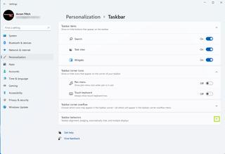 Open Taskbar Settings