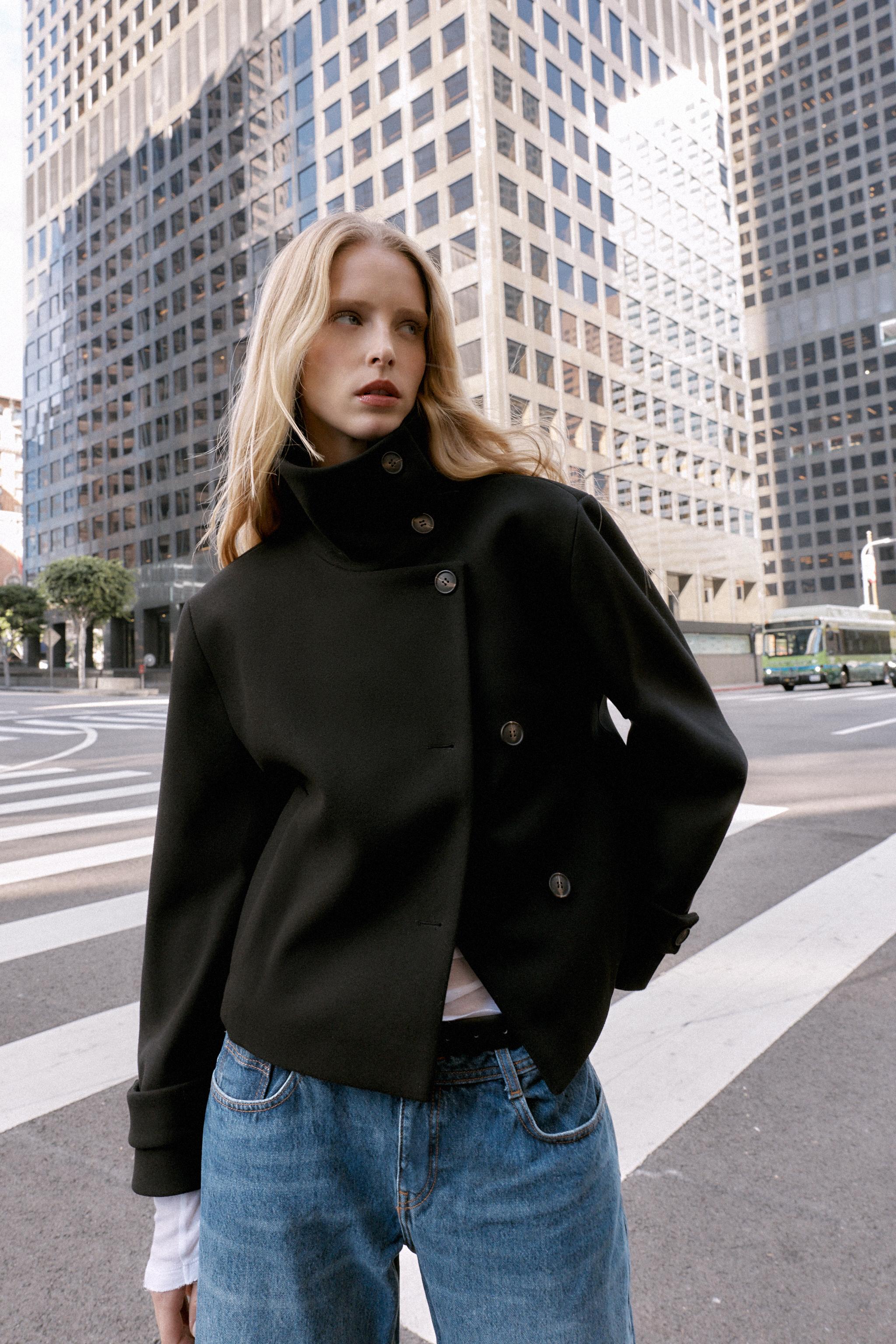 Short Coat With High Collar