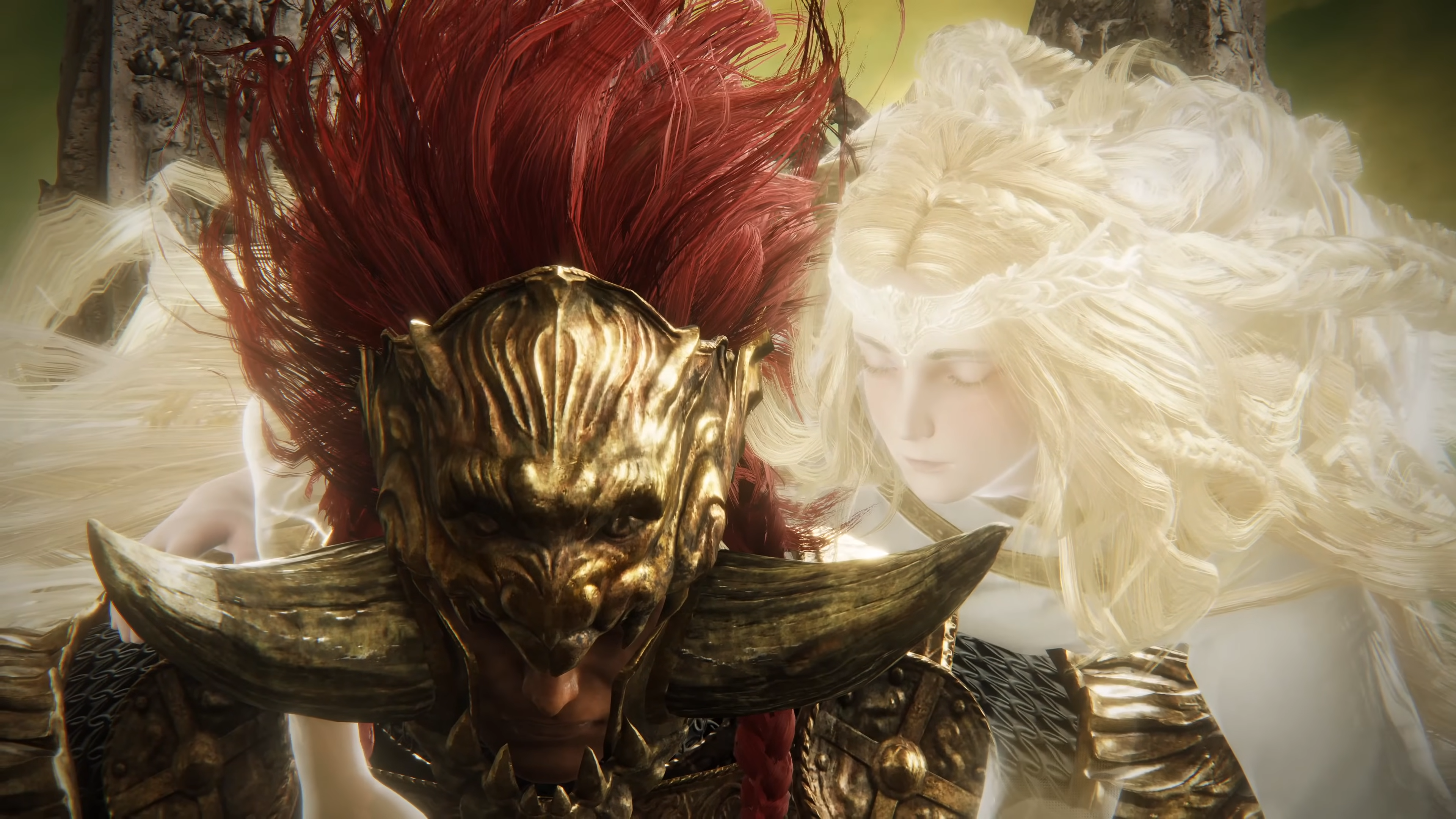 Miquella looking over Radahn's shoulder at the end of Shadow of the Erdtree like some kind of freak.