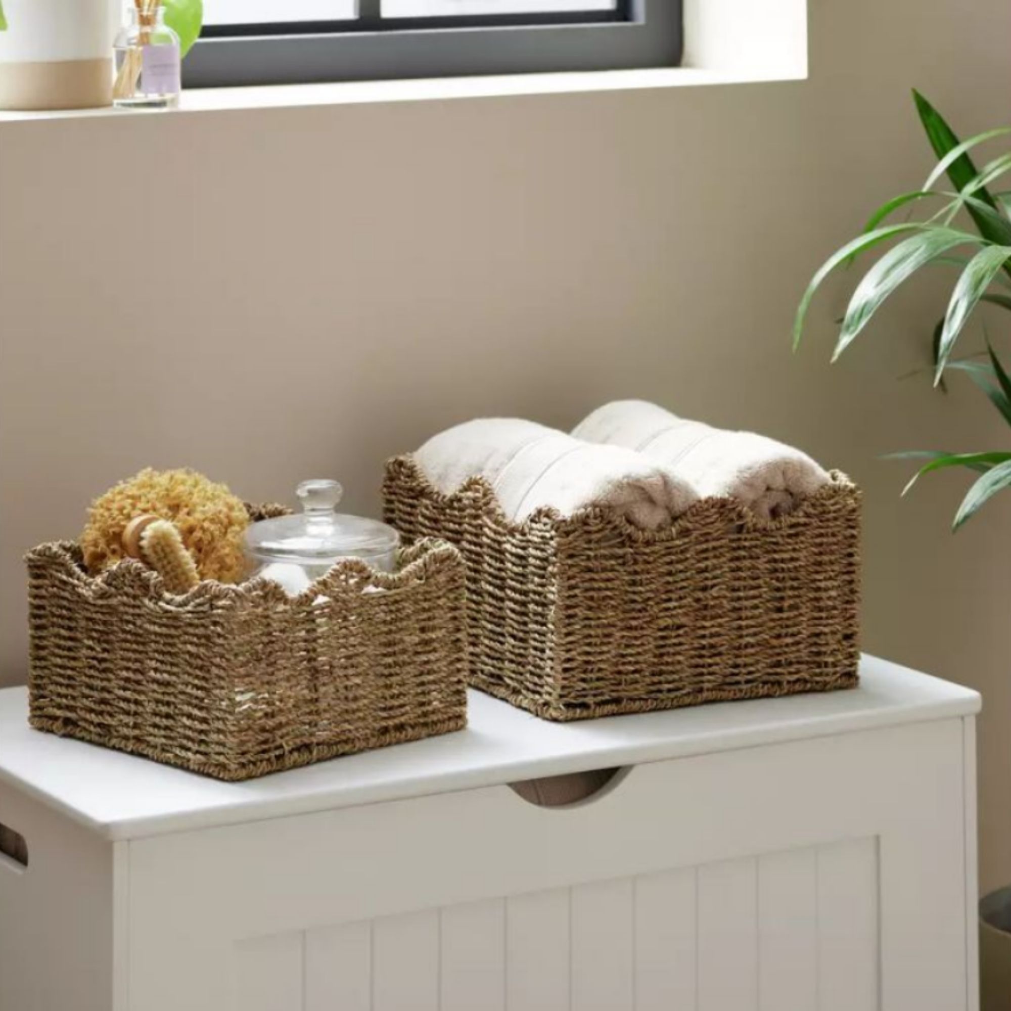 Habitat Pack of 2 Seagrass Wave Storage Basket