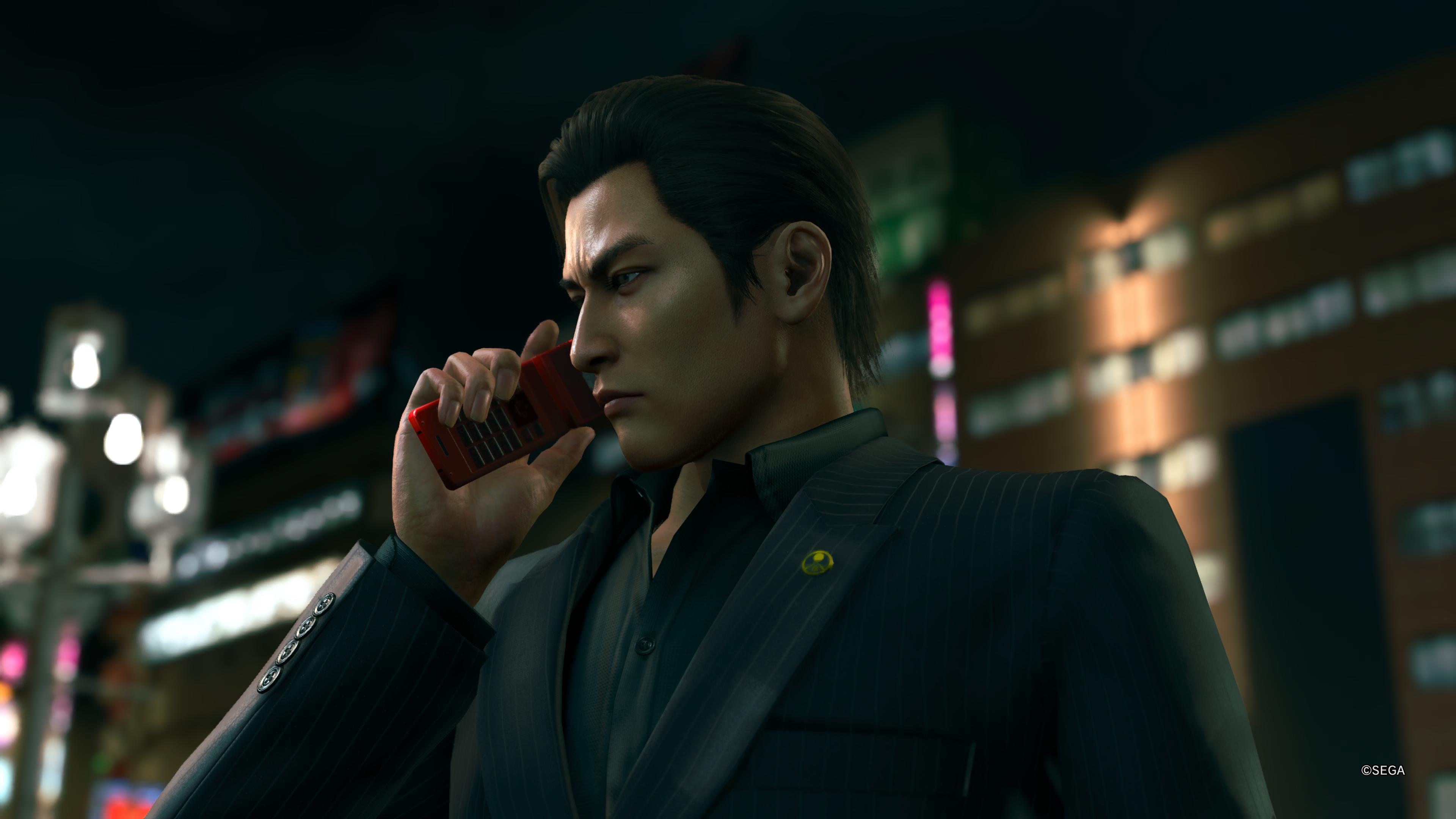 Mine on the phone in Dark Ties