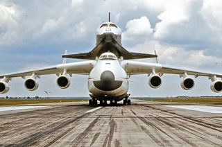 The AN-225 Antonov "Mriya" ("Dream") aircraft was originally built to transport Soviet-era Buran space shuttles.