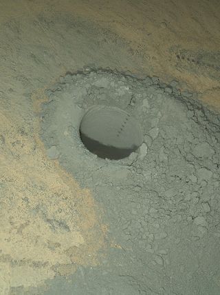 Nighttime Image of Laser Sharpshooting on Mars