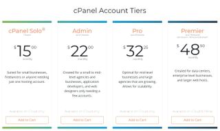 cPanel's pricing plans