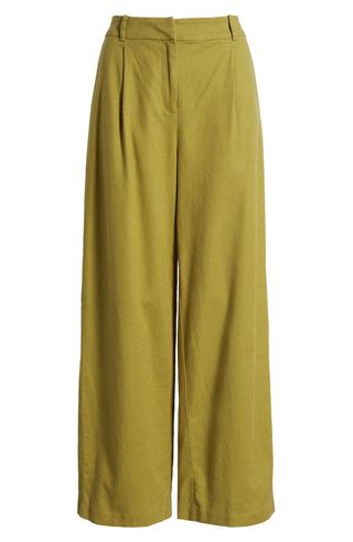 Wide Leg Linen Blend Pants