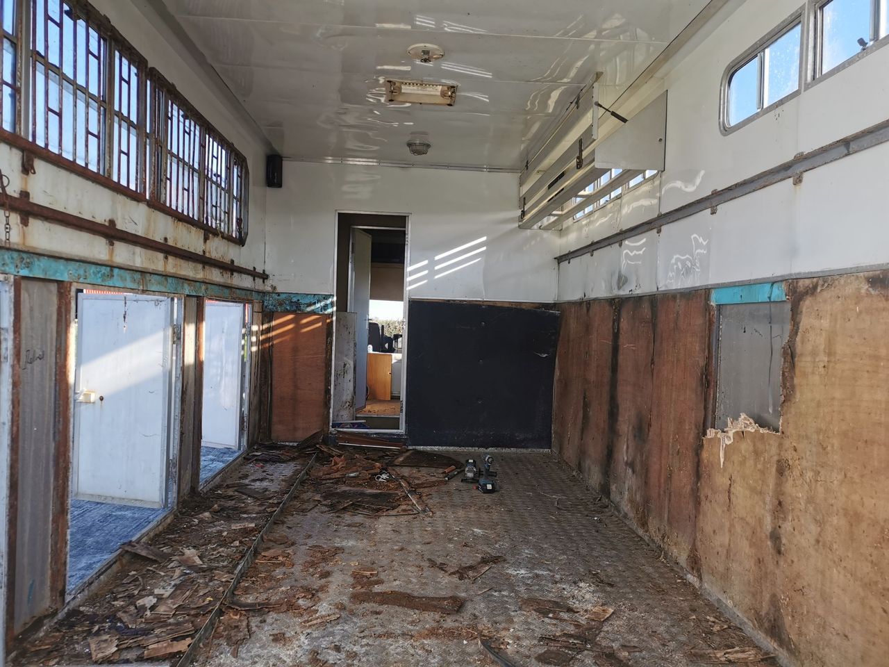 The interiors were cleared out leaving the broken walls and flooring