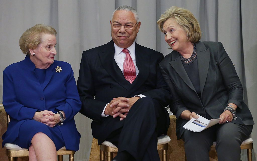 Madeline Albright, Colin Powell, and Hillary Clinton in 2014