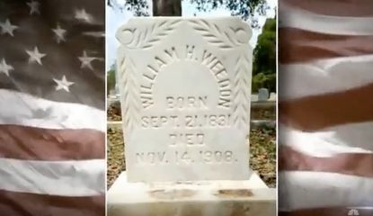 A gravestone cleaned by Andrew Lumish.